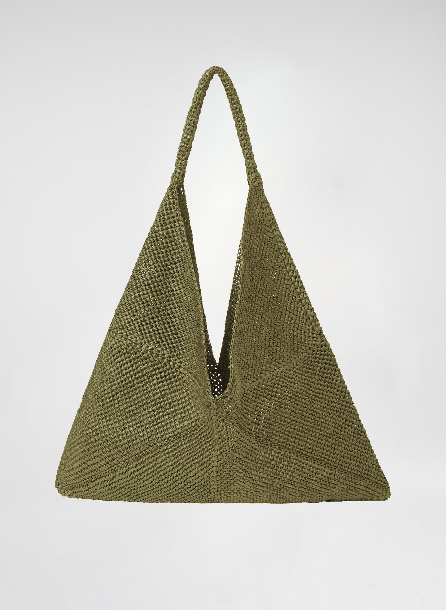 green raffia tote