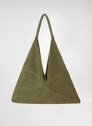 green raffia tote