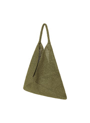 green raffia tote