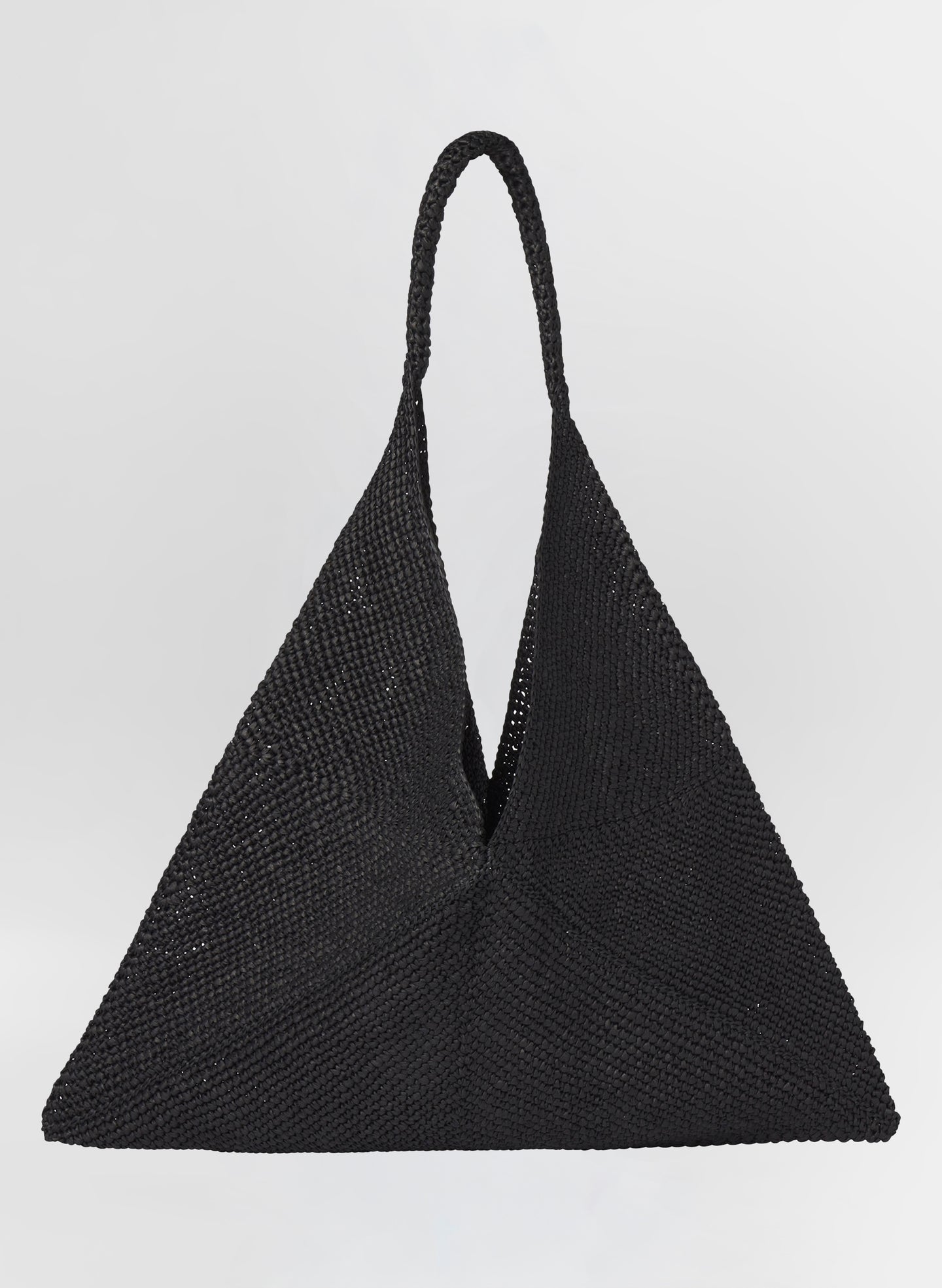 raffia tote in black