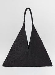 raffia tote in black