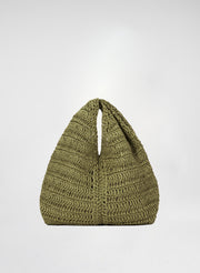 green raffia handbag