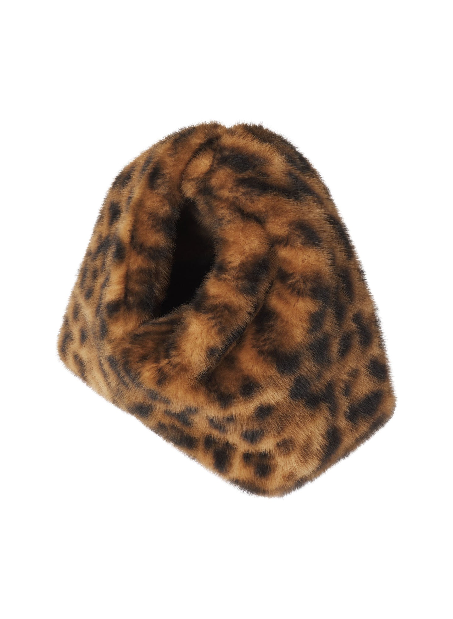 leopard print faux fur clutch bag