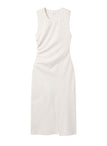 Caroline Linen Pinstripe Midi Dress