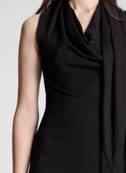 woman wearing dark brown maxi dress