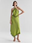 Lucia Satin and Lace Midi Dress