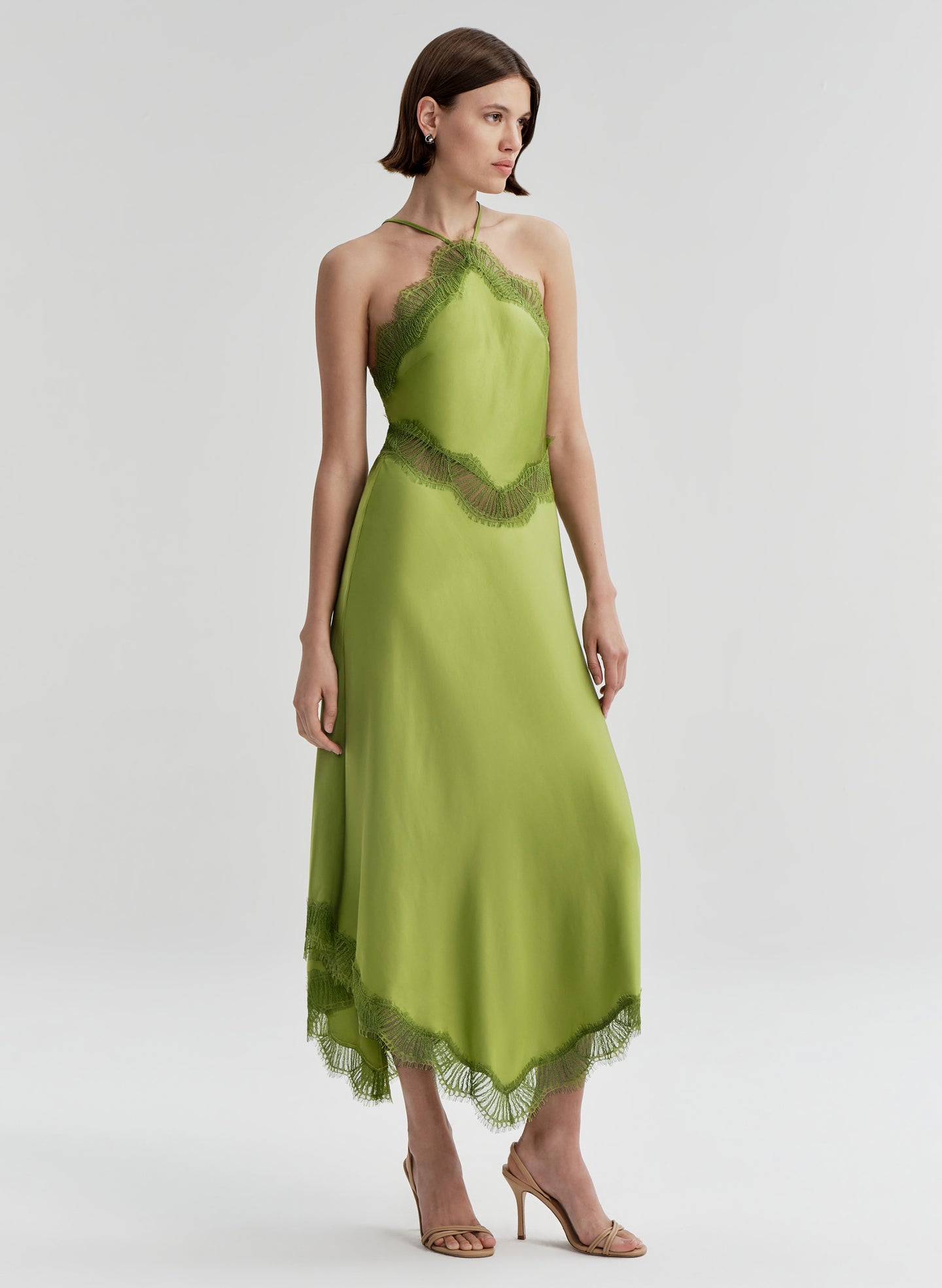 A.L.C. Women's Lucia Satin Midi-Slipdress - Peridot