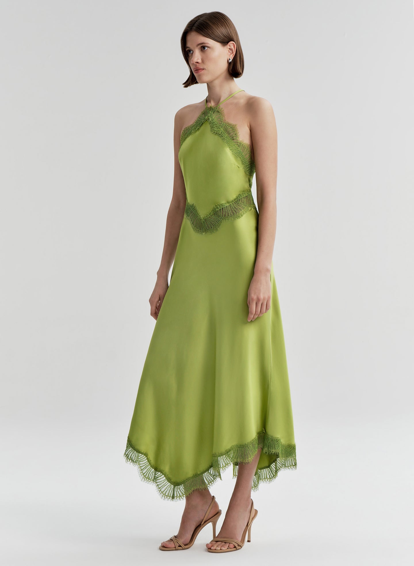 A.L.C. Women's Lucia Satin Midi-Slipdress - Peridot