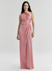 Lara Satin Pleated Gown