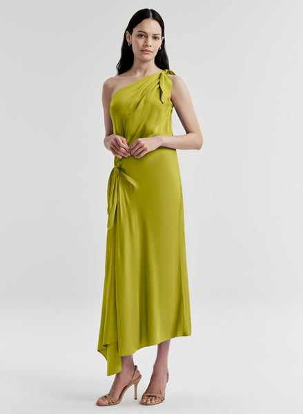 one shoulder green cocktail dress Eliana Midi PF26Launch2 color:Beige Details of this Amelia Women's Naturalizer, Wave Pump
