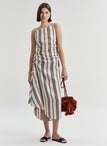 Naomi Striped Linen Midi Dress