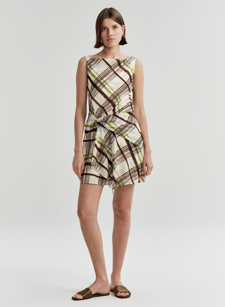 ALC Dea Plaid Cotton Mini Dress, 100% natural fabric dresses