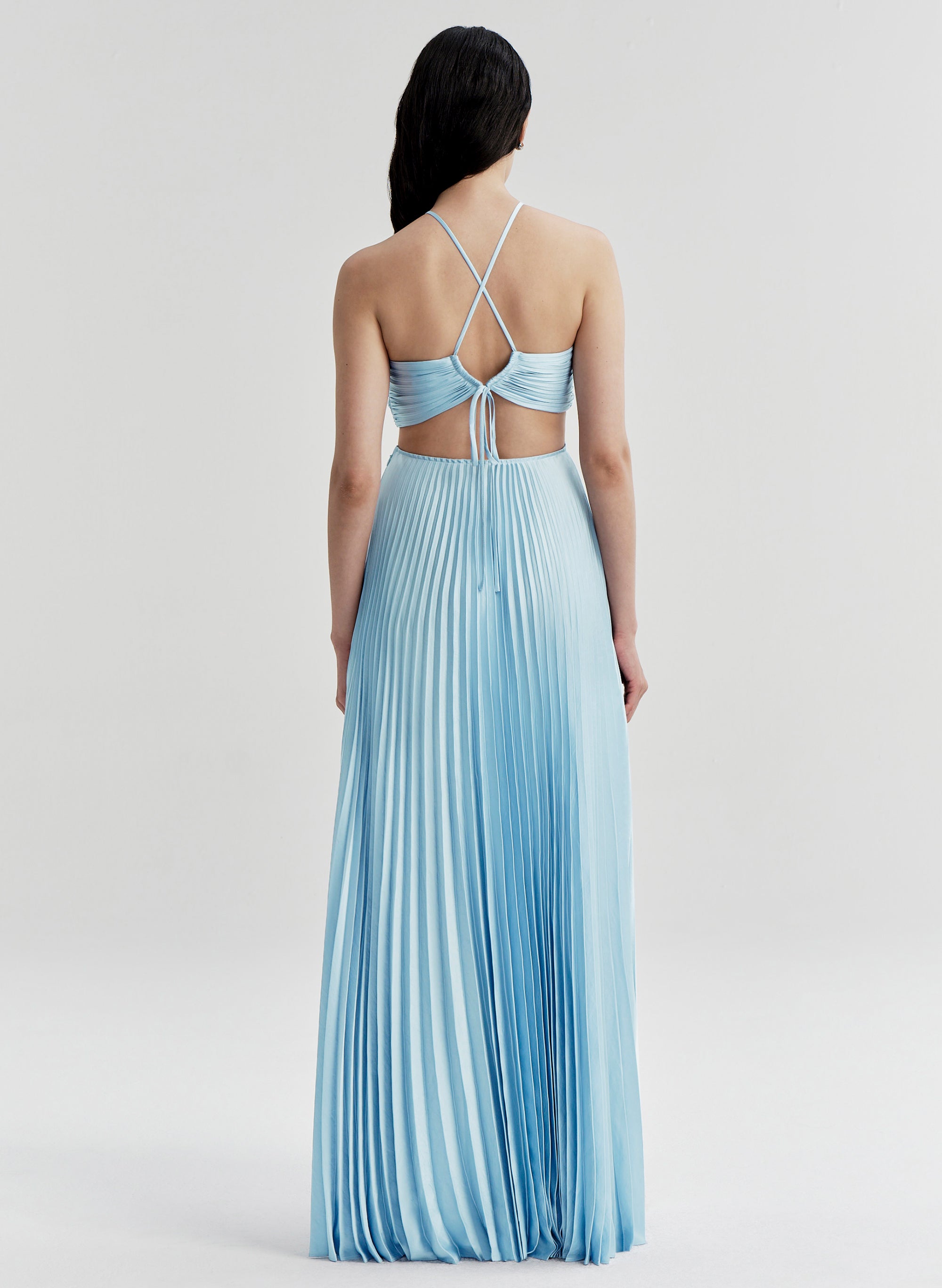 Moira Satin Pleated Maxi Dress | ALC LTD