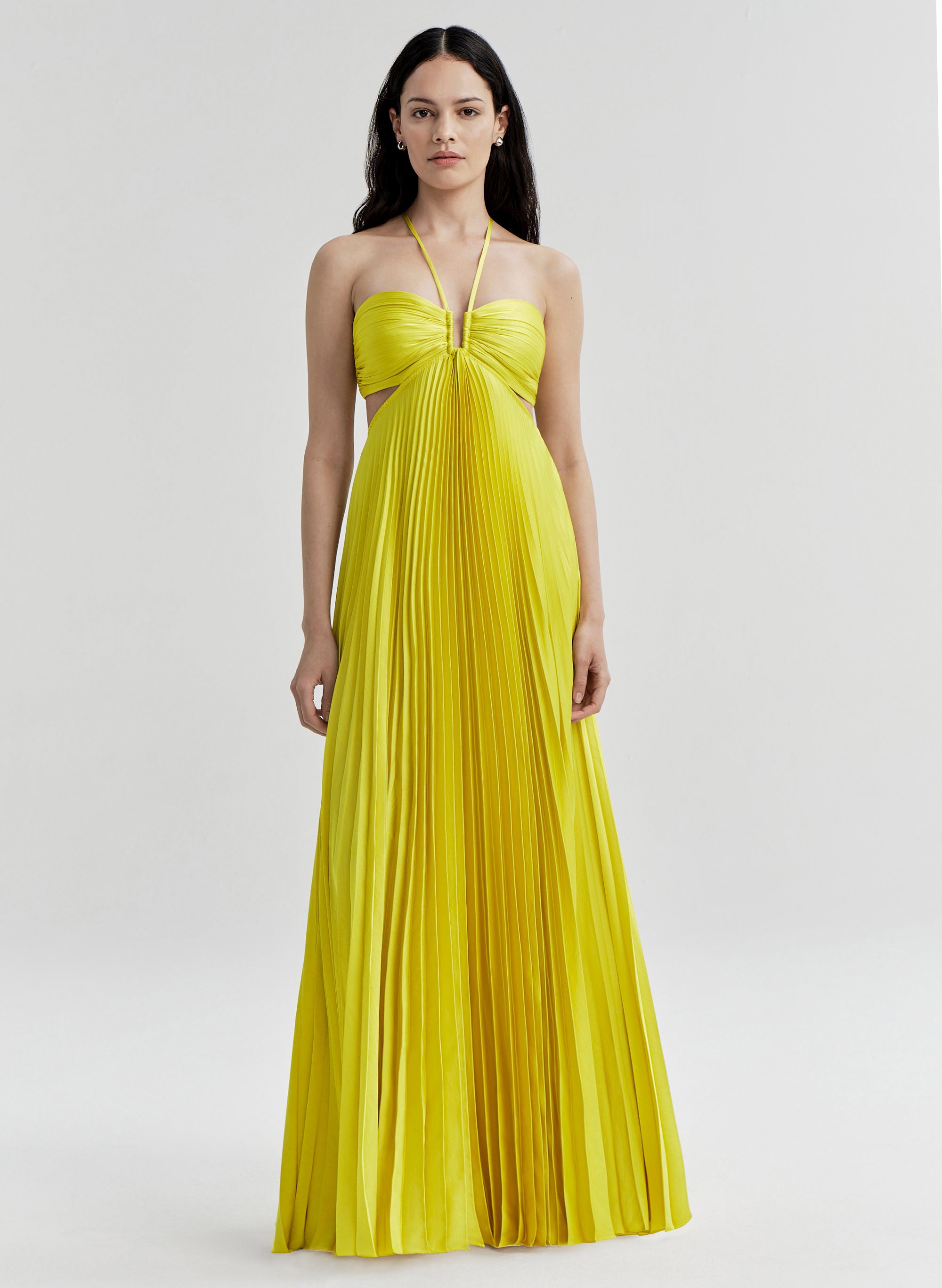 Moira Satin Pleated Maxi Dress