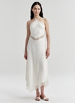 Lucia Satin and Lace Midi Dress
