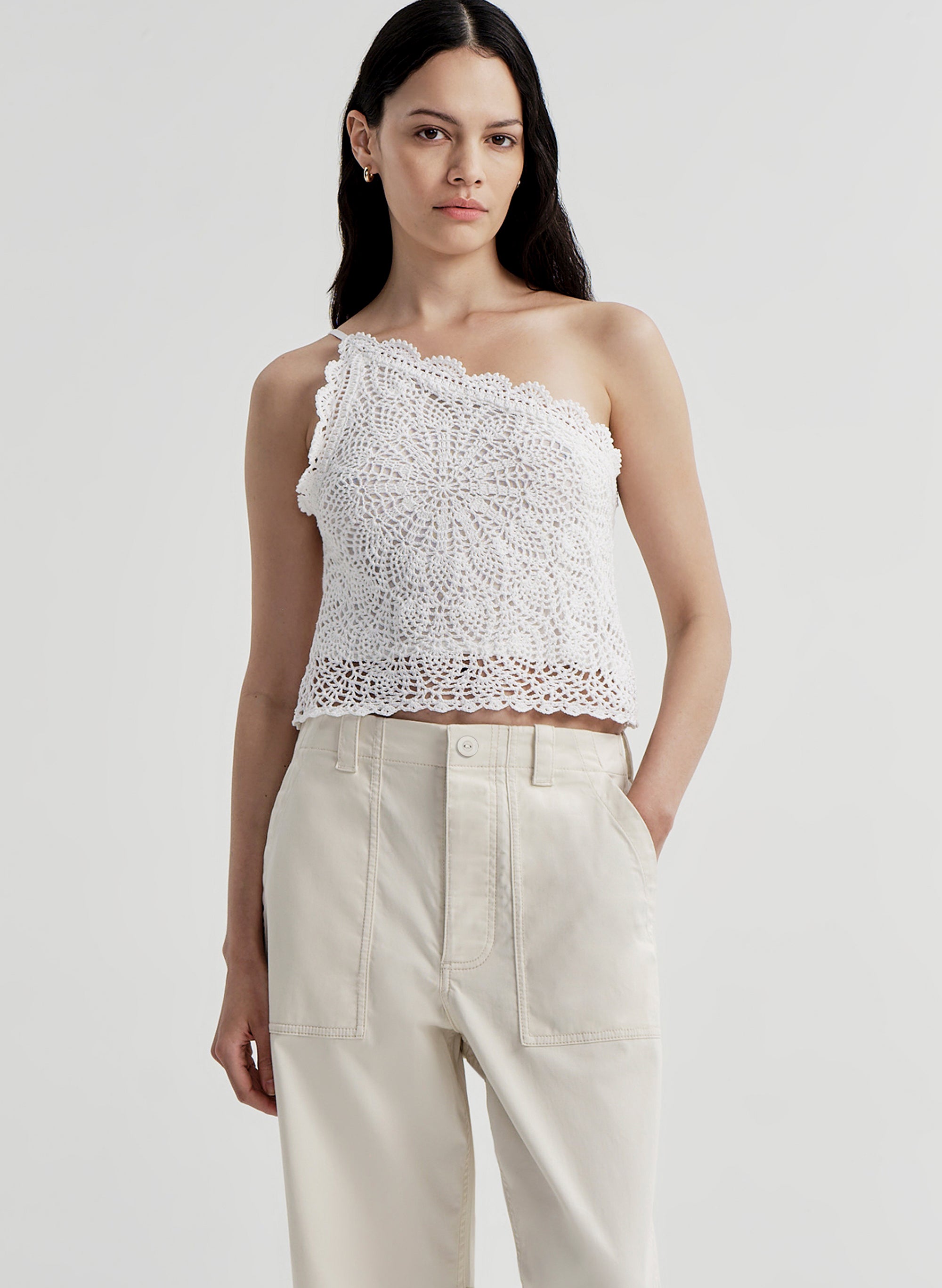 Kenzie Crochet One Shoulder Top | ALC LTD