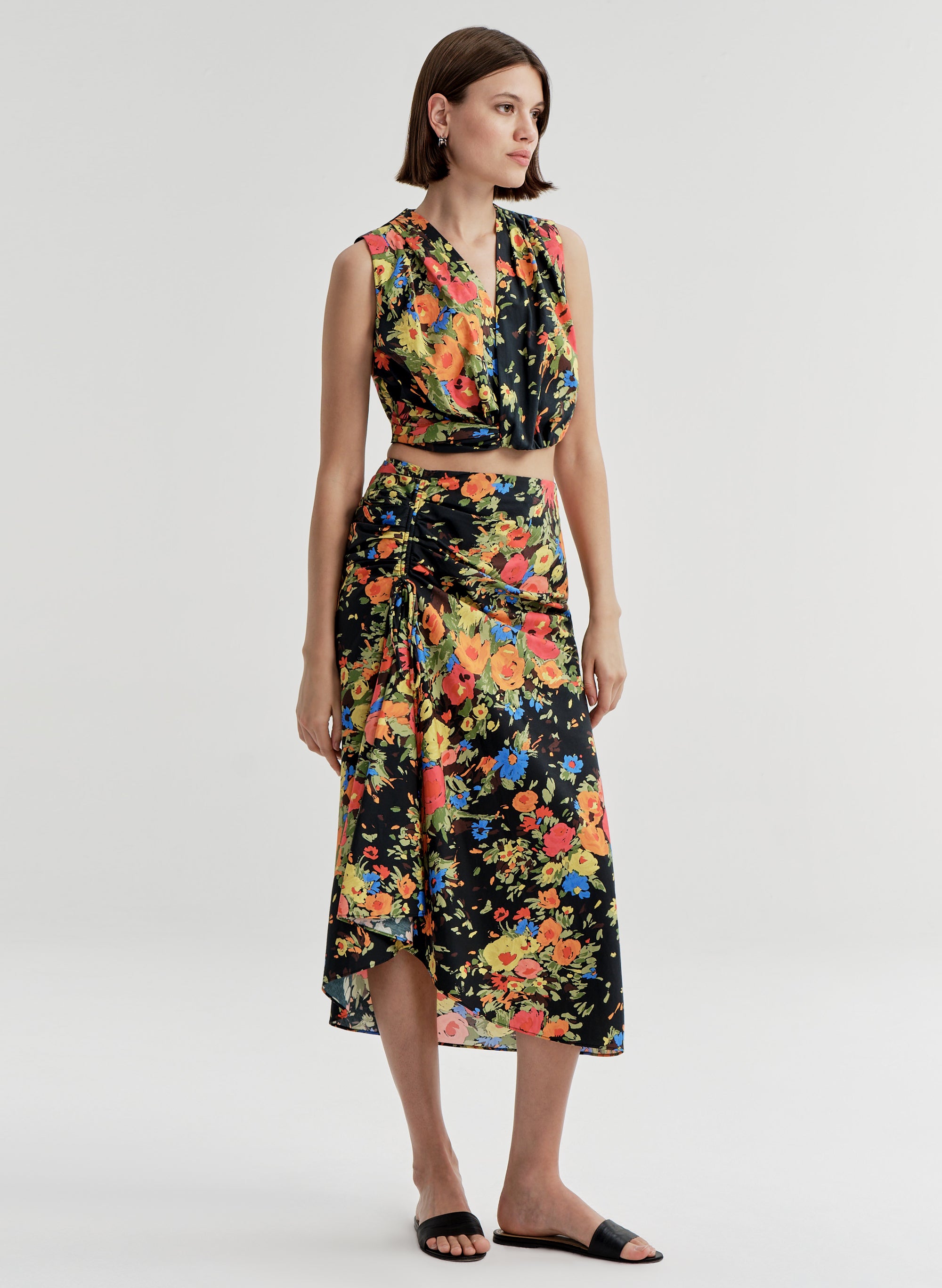 Naomi Cotton Floral Midi Skirt | ALC LTD