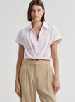 Lily Short Sleeve Cropped Cotton Shirt