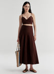 Tali Stretch Cotton Midi Skirt