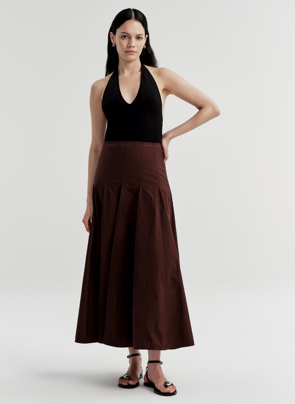 Tali Stretch Cotton Midi Skirt