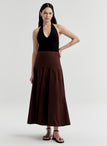 Tali Stretch Cotton Midi Skirt