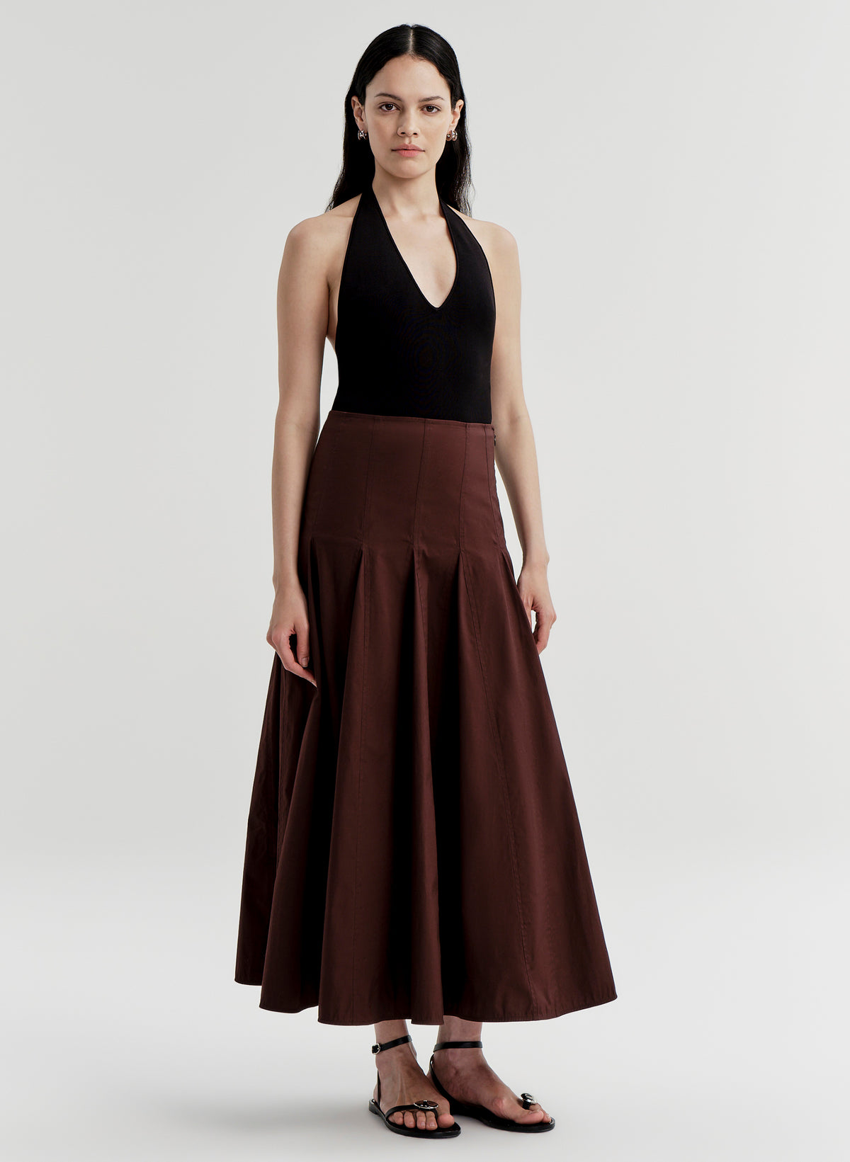 Tali Stretch Cotton Midi Skirt