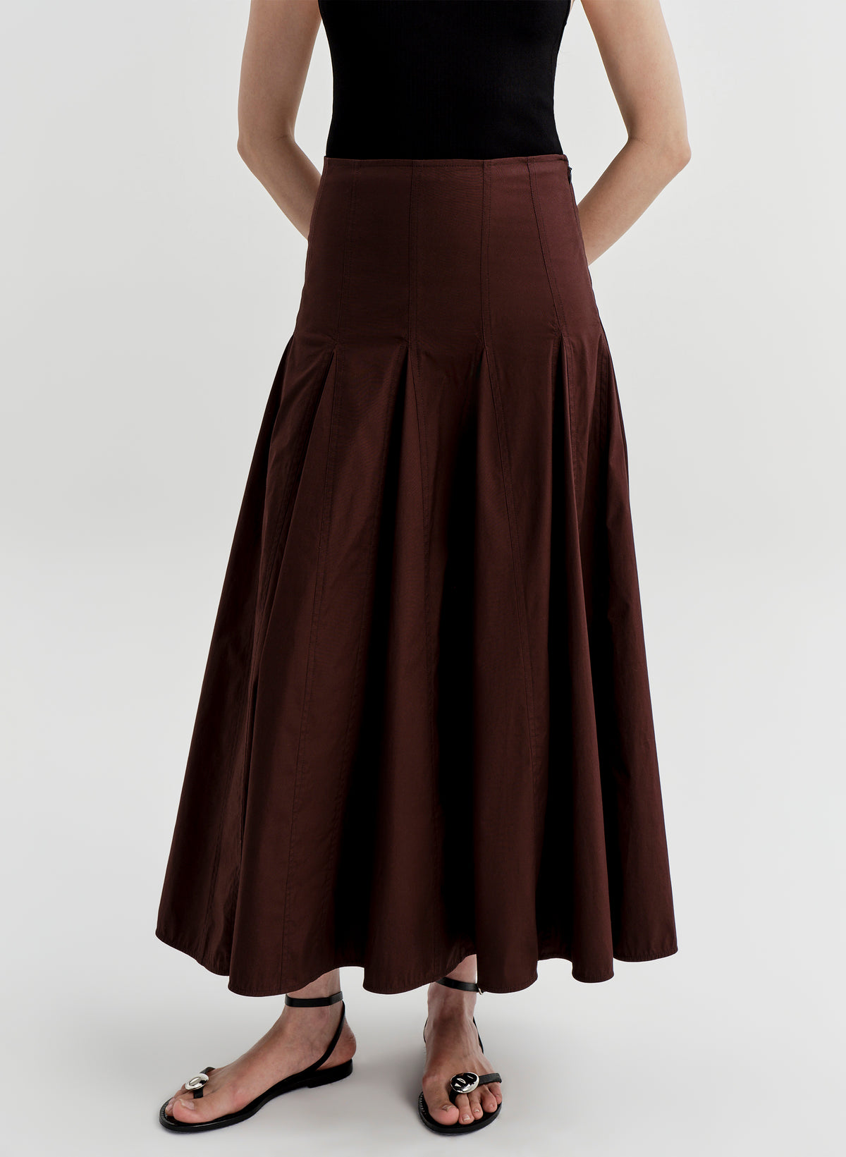 Tali Stretch Cotton Midi Skirt
