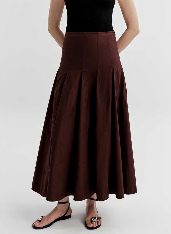 Tali Stretch Cotton Midi Skirt