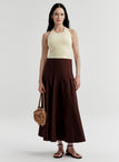 Tali Stretch Cotton Midi Skirt