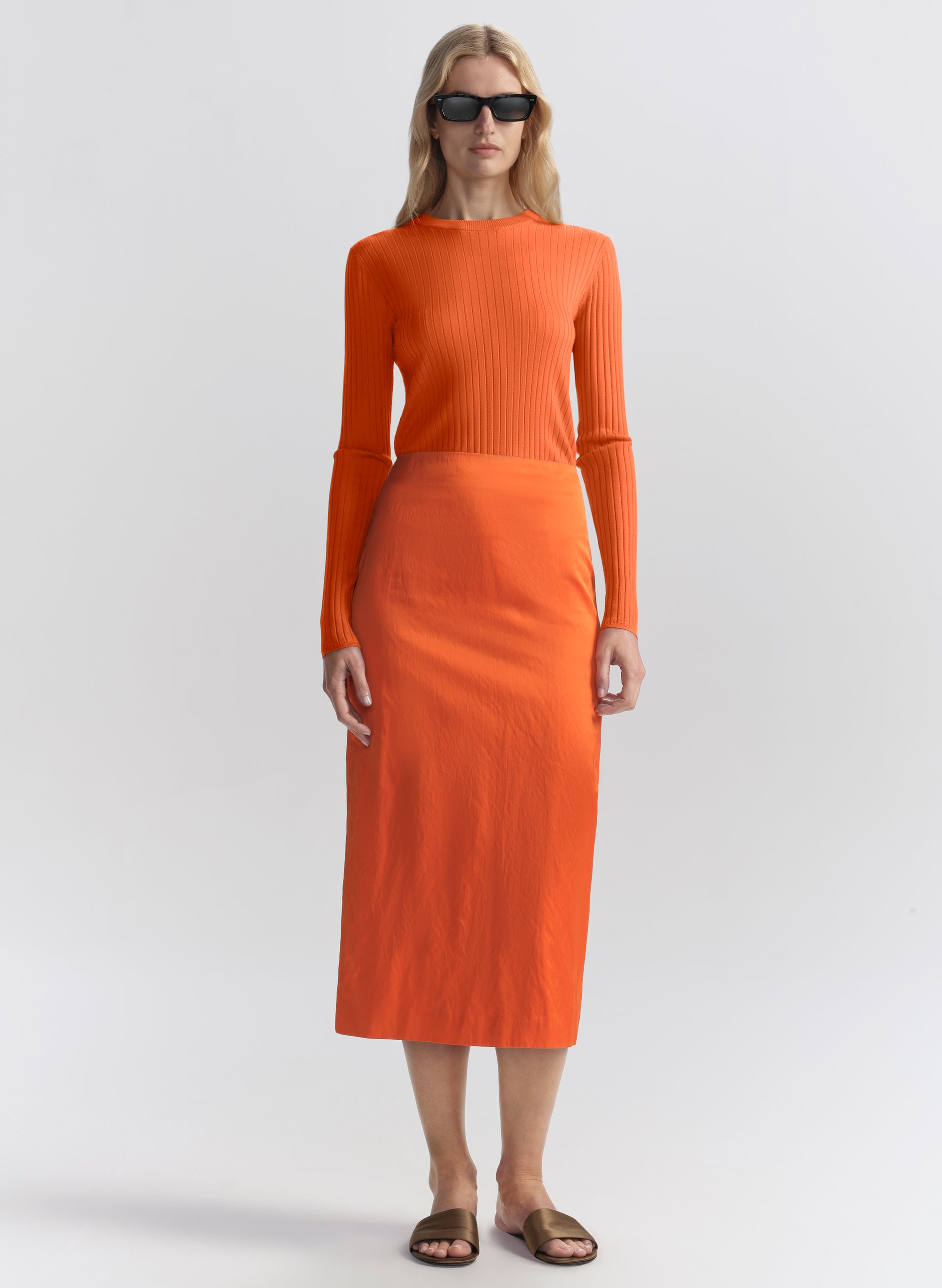 Phoebe Satin Midi Skirt | ALC LTD
