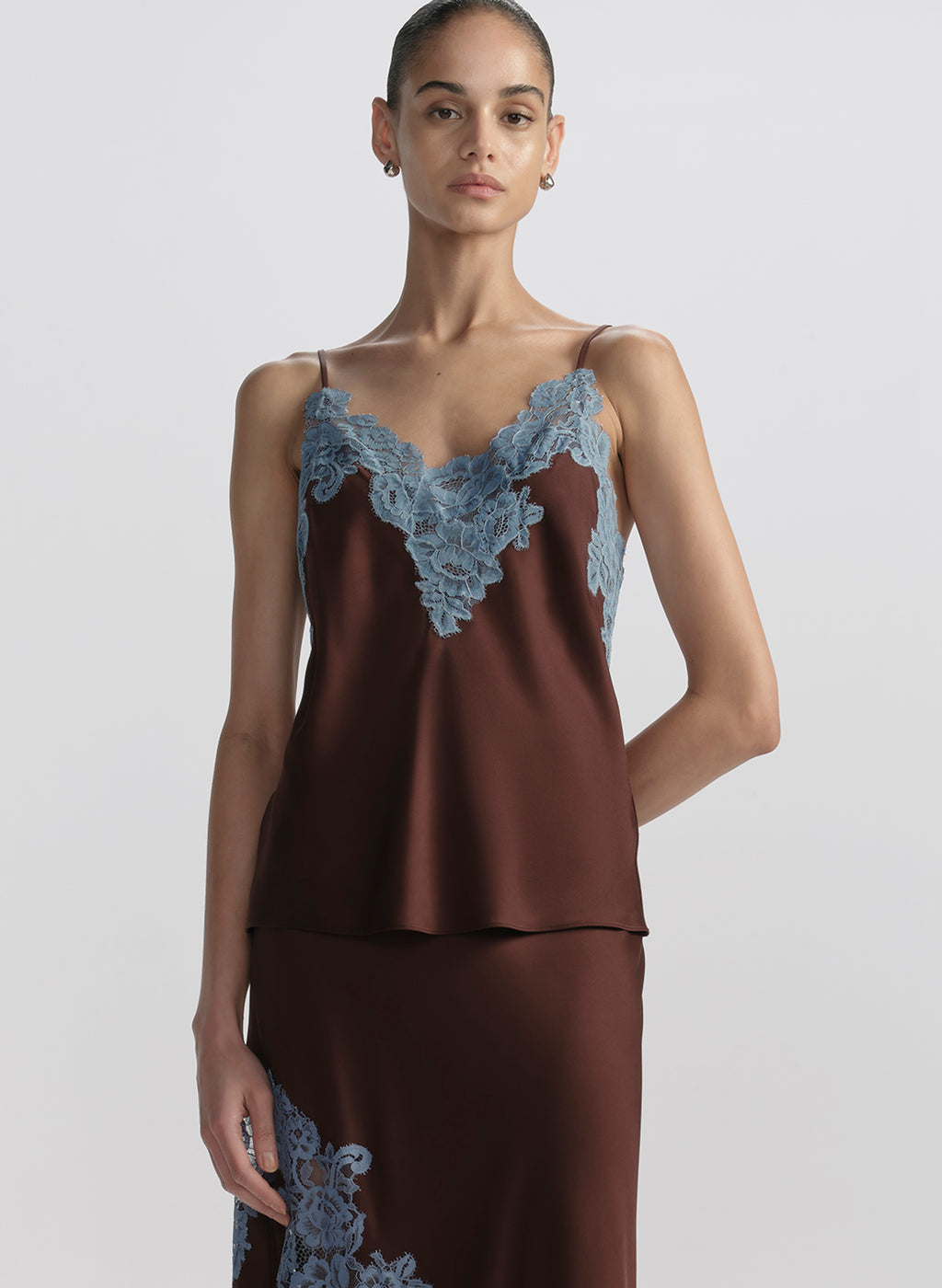 Hana Satin Lace Camisole Top