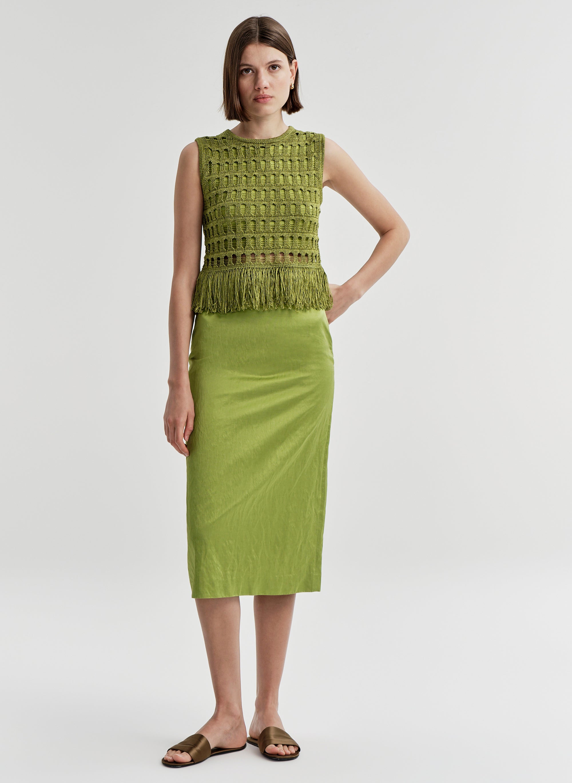 Phoebe Satin Midi Skirt | ALC LTD