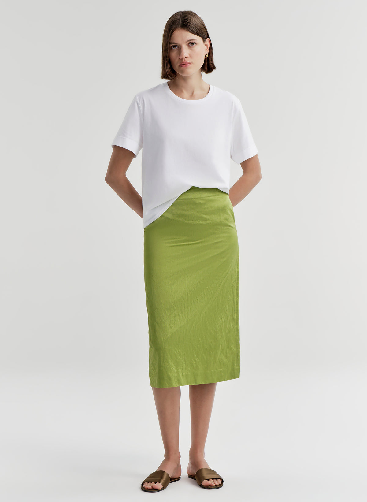 Phoebe Satin Midi Skirt