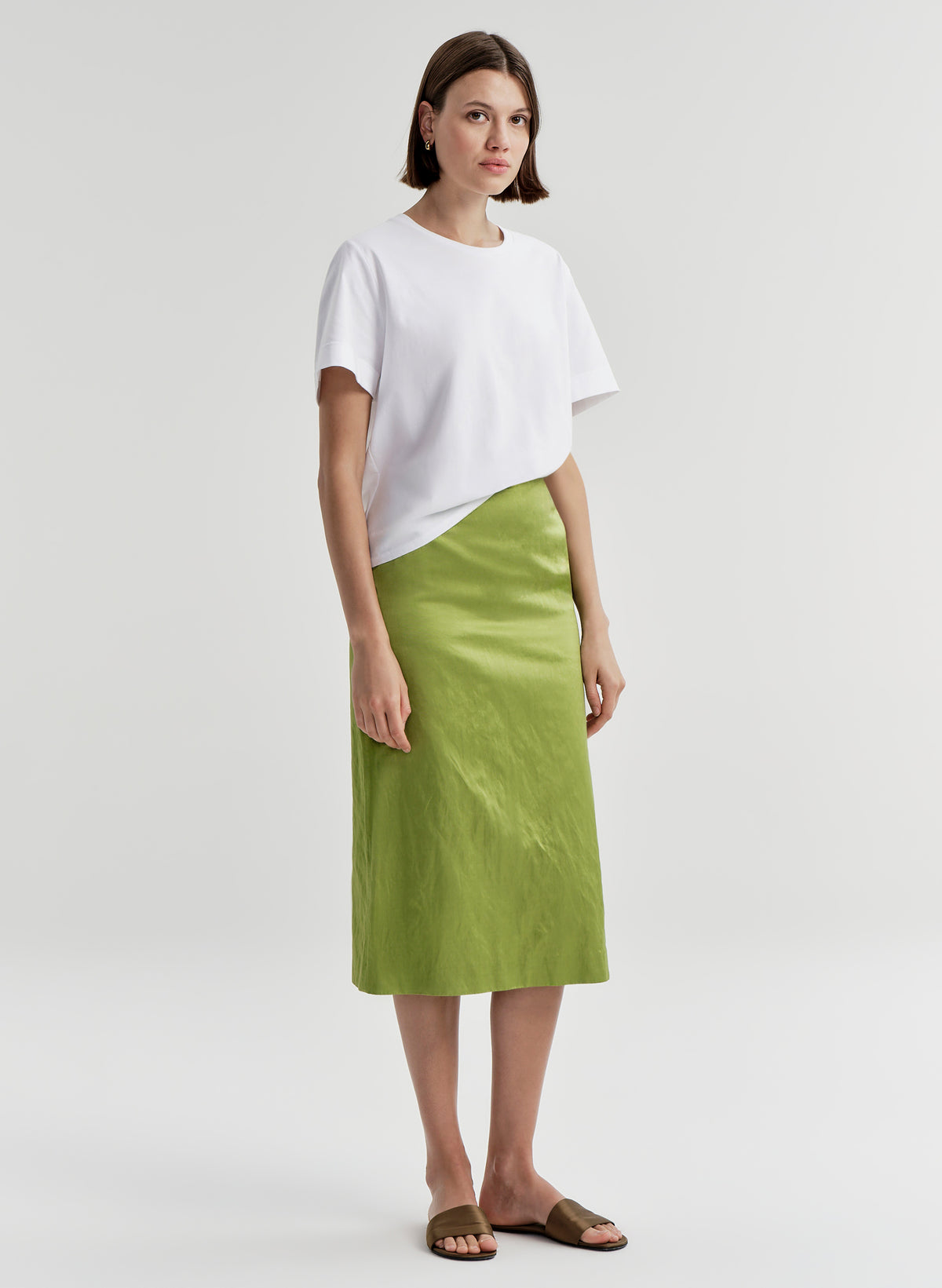 Phoebe Satin Midi Skirt