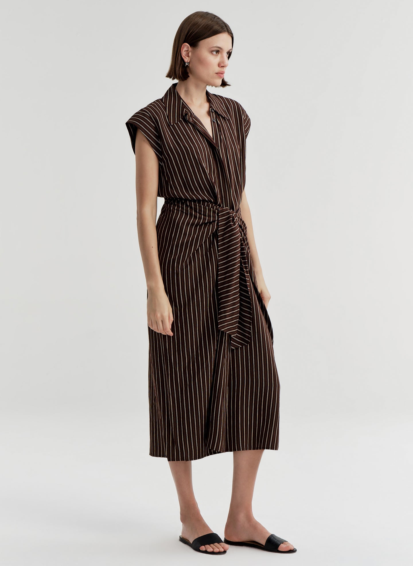 A.L.C. Women's Emilia Dress - Brown - Size 10 - Ganache Stripe A.L.C. Women's Emilia Dress - Brown - Size 10 - Ganache Stripe