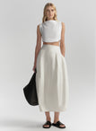 Veda Cotton Nylon Midi Skirt