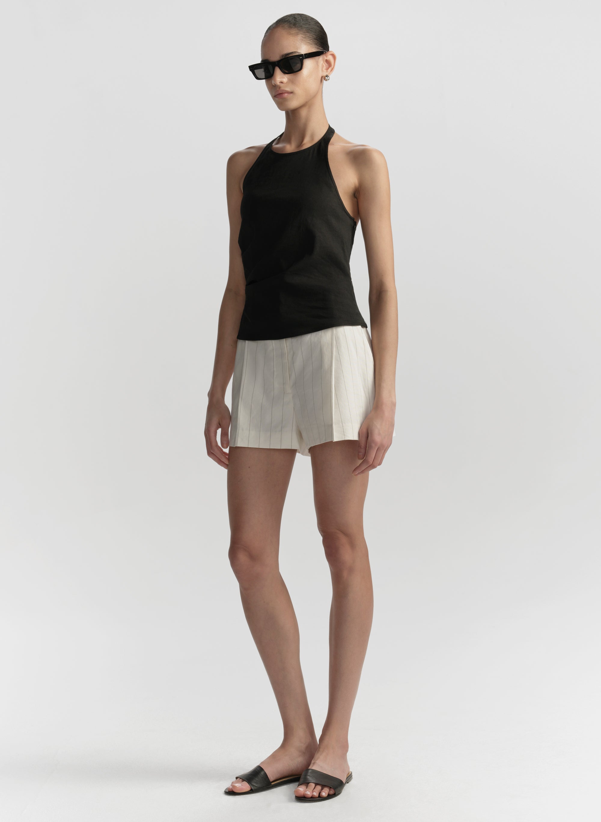 パンツ sombras Pinstripe Pearl Linen Shorts Winston Linen Pinstripe Short | ALC LTD