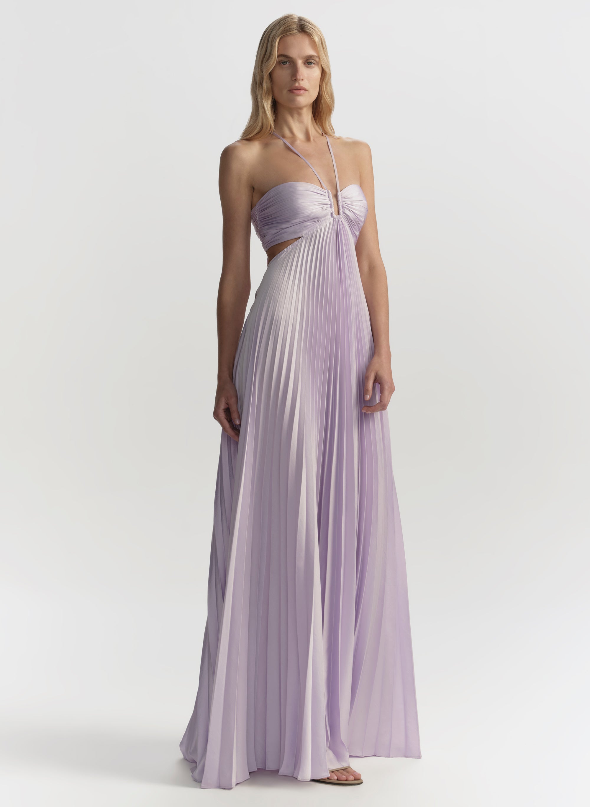 レディースウェア aceandrare MAYFAIR PLEATS /  MILK Moira Satin Pleated Maxi Dress | ALC LTD