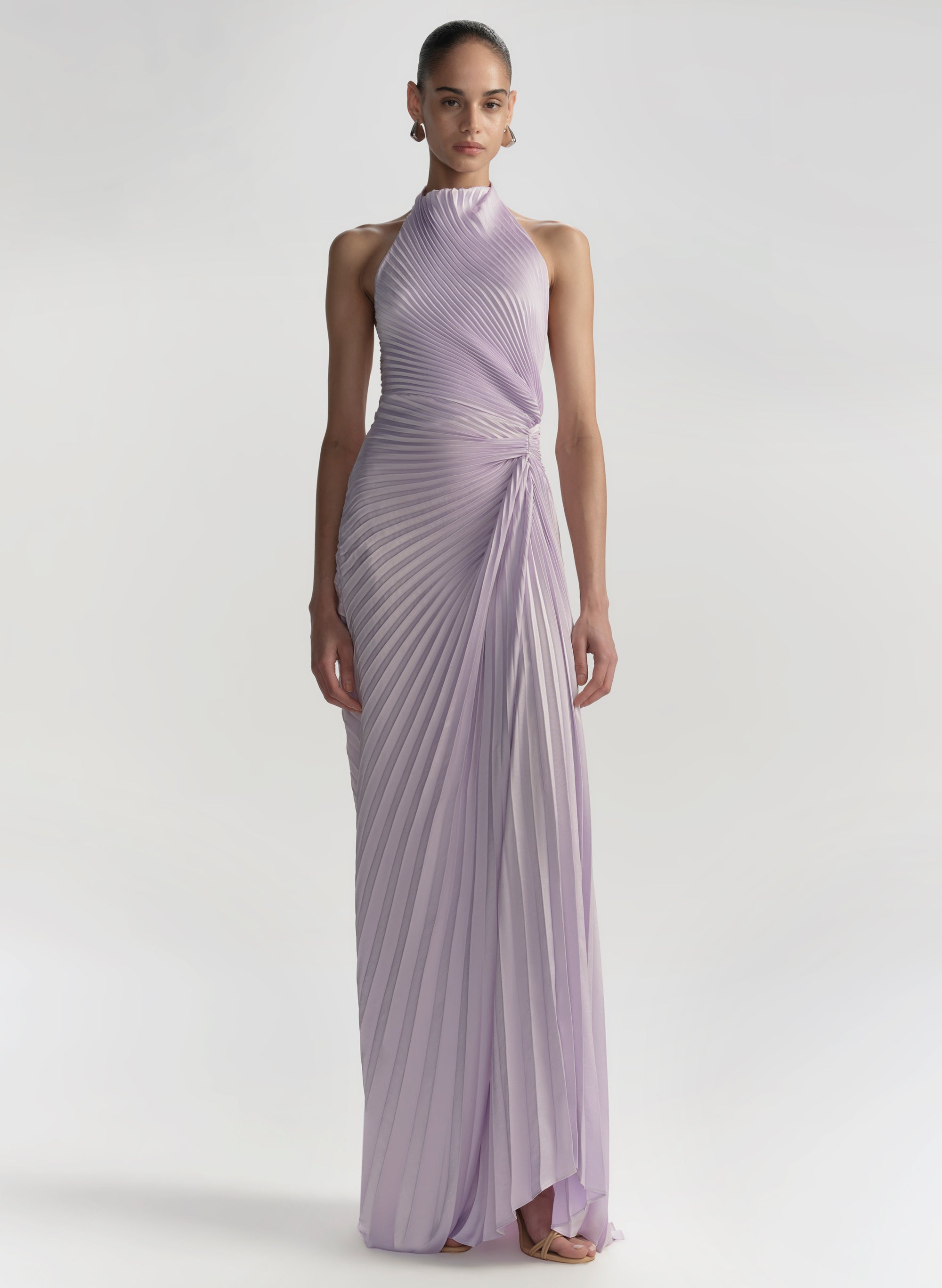 Romy Pleated Satin Gown