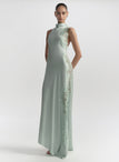 Josephine Satin and Lace Maxi Dress