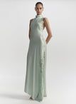 Josephine Satin and Lace Maxi Dress