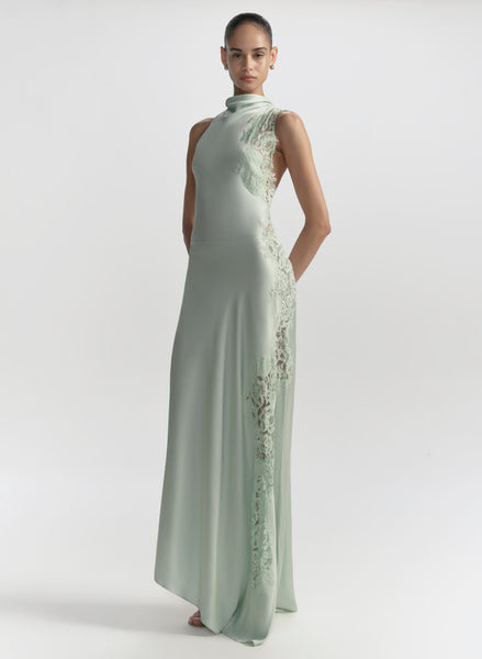 A.L.C. Josephine Satin and Lace Maxi Dress