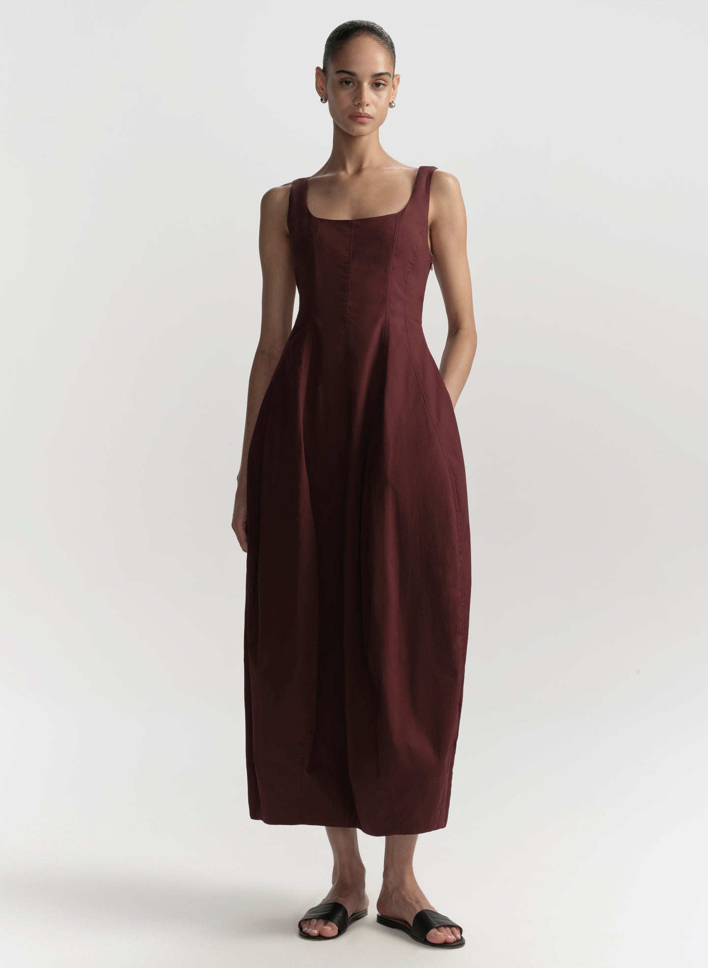 alc burgundy dress A.L.C. Athena Dress in Chicory