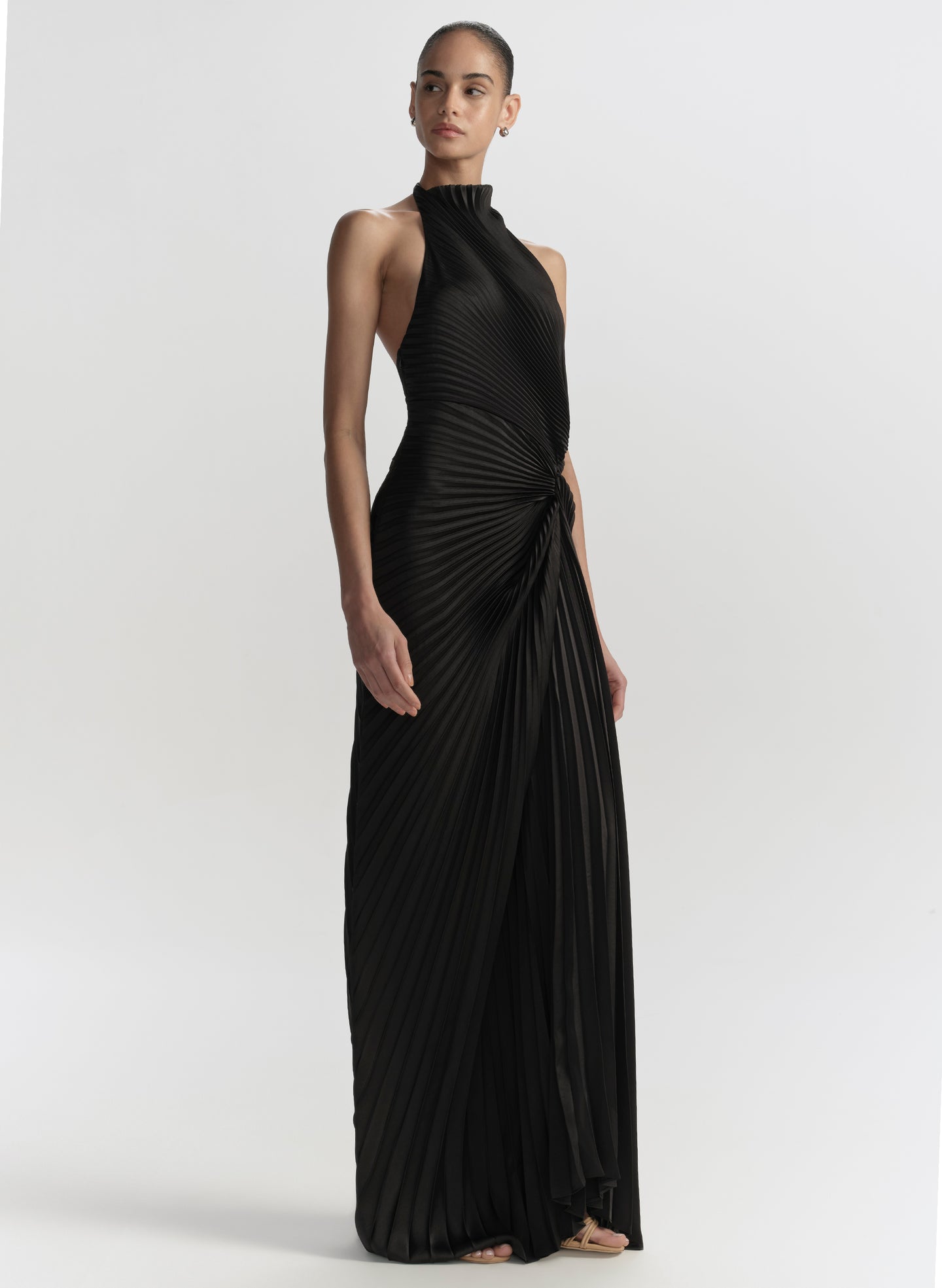 Romy Pleated Satin Gown