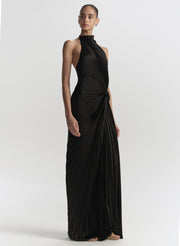 Romy Pleated Satin Gown
