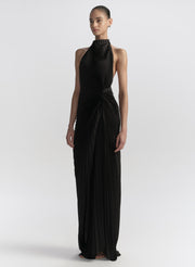 Romy Pleated Satin Gown