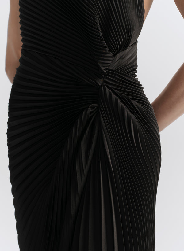 Romy Pleated Satin Gown