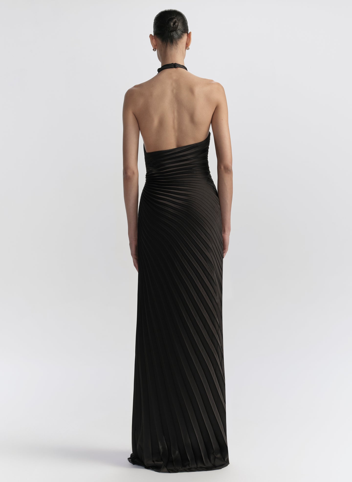 Romy Pleated Satin Gown