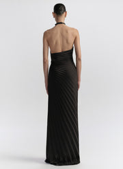 Romy Pleated Satin Gown