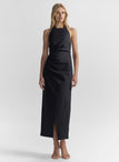 Sylvie Linen Midi Halter Dress